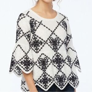 Elegant Black and White Women's Sweater
